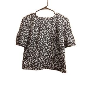 Banana Republic Women's Gigham Abstract Black Gray Sweater Size XS/TP